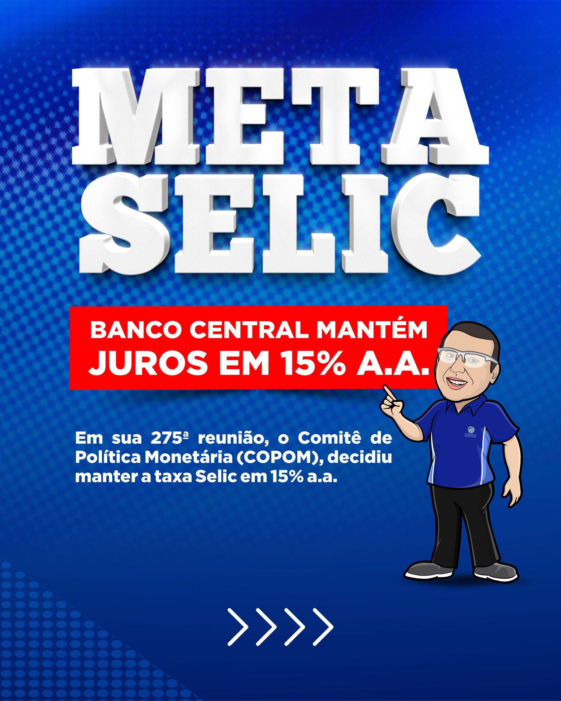 Meta SELIC 15% a.a.